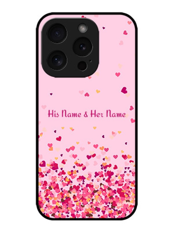 Custom iPhone 15 Pro Custom Metal Phone CaseFloating Hearts Design