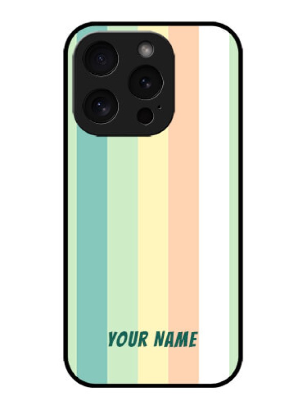 Custom iPhone 15 Pro Custom Metal Phone CaseMulti - Colour Stripes Design