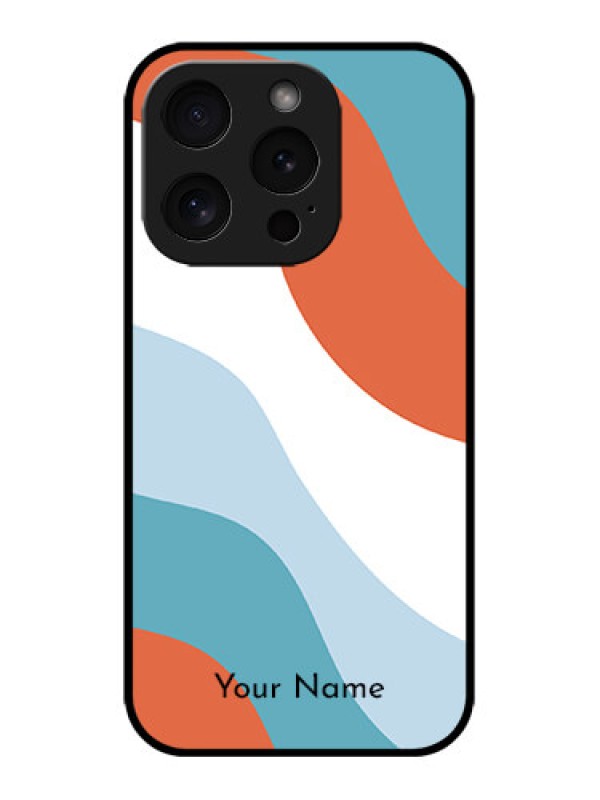 Custom iPhone 15 Pro Custom Metal Phone CaseColoured Waves Design