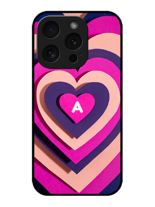 Custom iPhone 15 Pro Custom Metal Phone CaseCute Heart Pattern Design