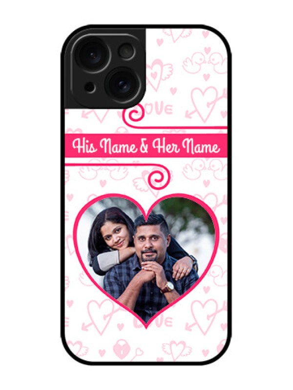 Custom iPhone 15 Custom Metal Phone CaseHeart Shape Love Design