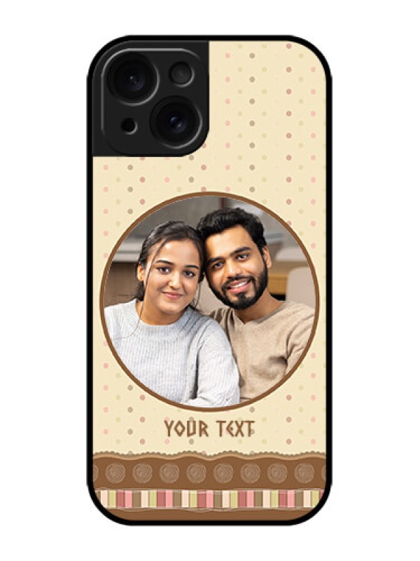 Custom iPhone 15 Custom Metal Phone CaseBrown Dotted Mobile Case Design