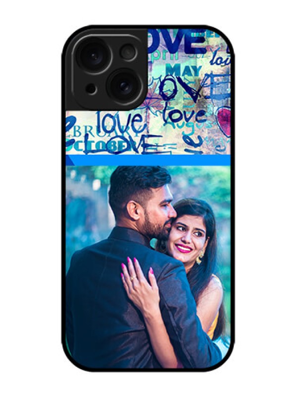 Custom iPhone 15 Custom Metal Phone CaseColorful Love Design