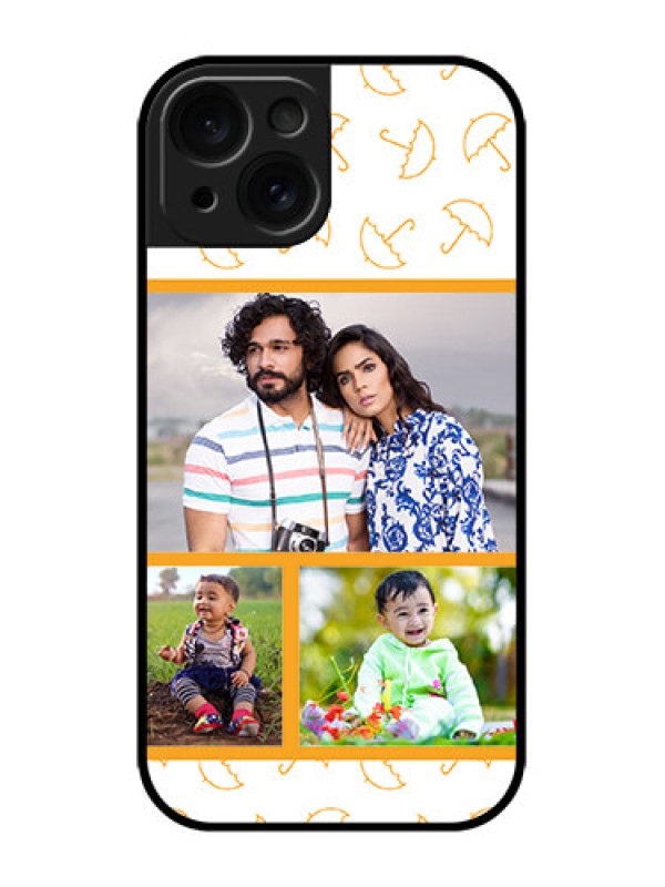 Custom iPhone 15 Custom Metal Phone CaseYellow Pattern Design