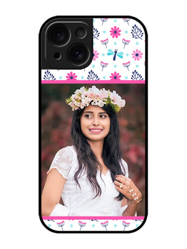 Custom iPhone 15 Custom Metal Phone CaseColorful Flower Design