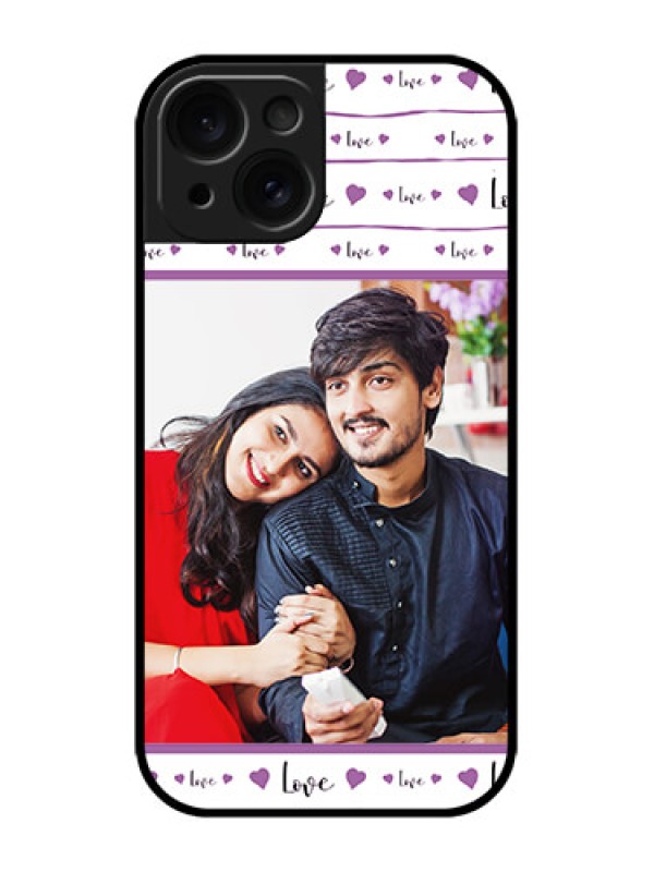 Custom iPhone 15 Custom Metal Phone CaseCouples Heart Design