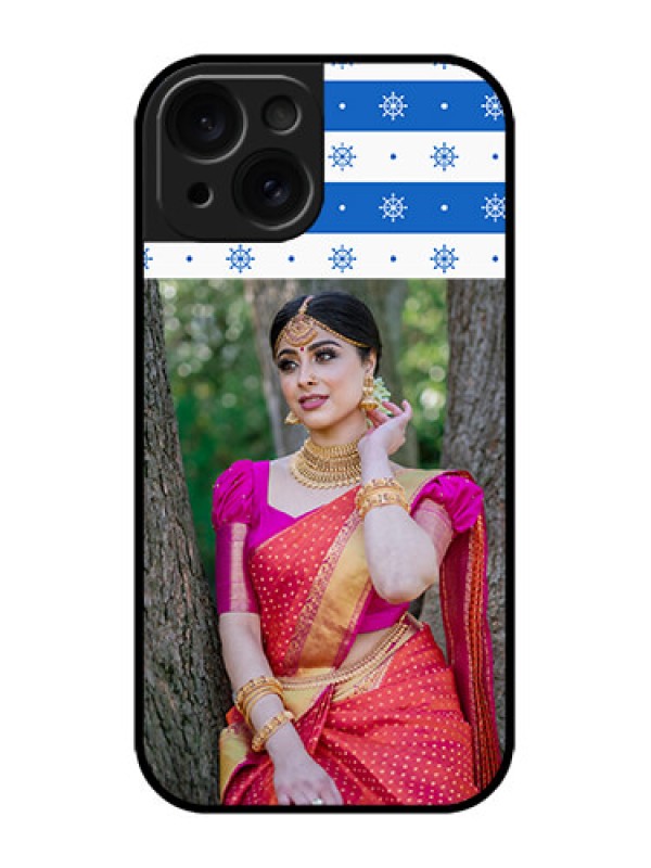 Custom iPhone 15 Custom Metal Phone CaseSnow Pattern Design