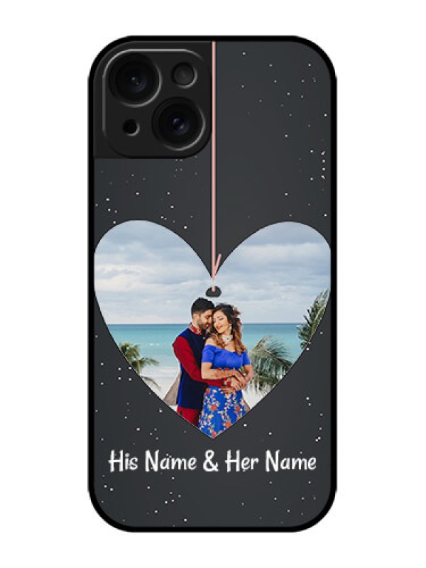 Custom iPhone 15 Custom Metal Phone CaseHanging Heart Design