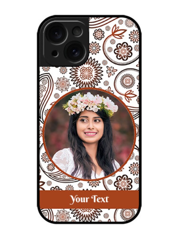 Custom iPhone 15 Custom Metal Phone CaseAbstract Flower Design