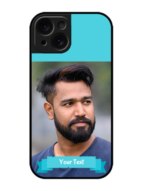 Custom iPhone 15 Custom Metal Phone CaseBlue Color Design