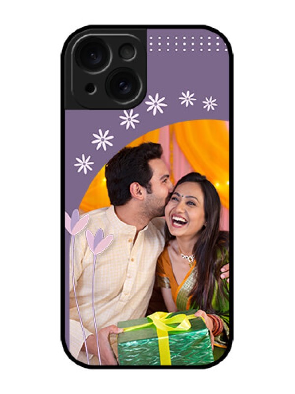 Custom iPhone 15 Custom Metal Phone CaseLavender Flowers Design