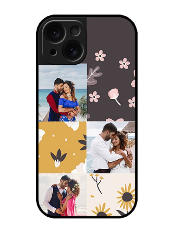 Custom iPhone 15 Custom Metal Phone Case3 Images With Floral Design