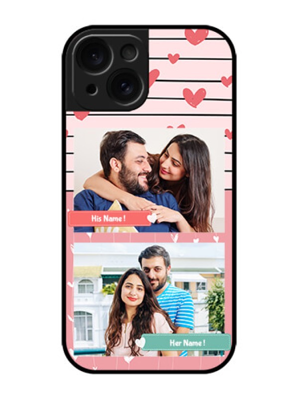 Custom iPhone 15 Custom Metal Phone CasePhoto With Heart Design