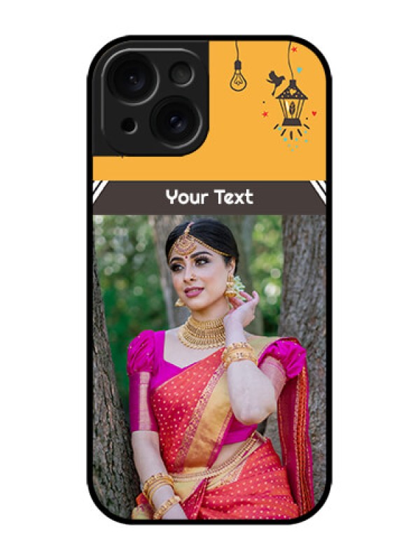 Custom iPhone 15 Custom Metal Phone CaseWith Family Picture And Icons