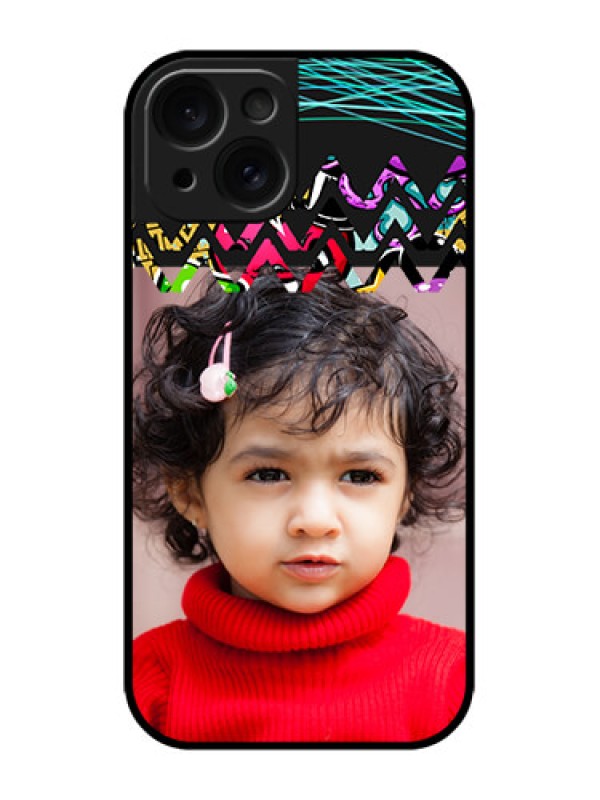 Custom iPhone 15 Custom Metal Phone CaseNeon Abstract Design