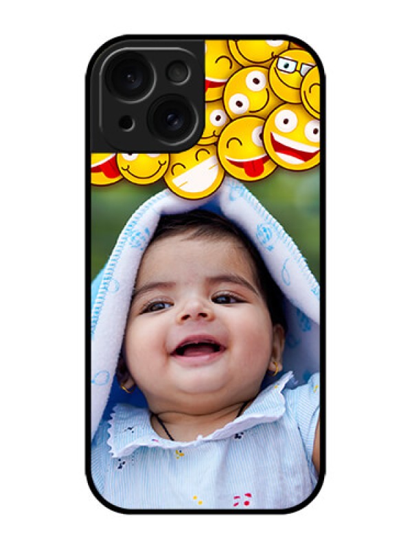 Custom iPhone 15 Custom Metal Phone CaseWith Smiley Emoji Design