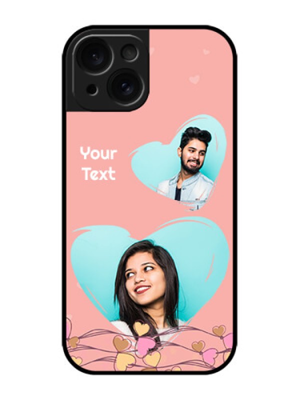 Custom iPhone 15 Custom Metal Phone CaseLove Doodle Design