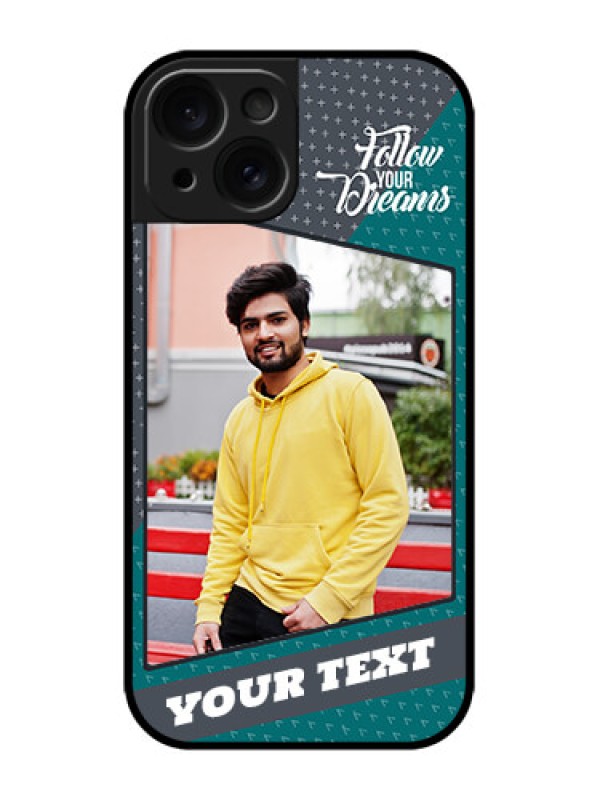 Custom iPhone 15 Custom Metal Phone CaseBackground Pattern Design With Quote