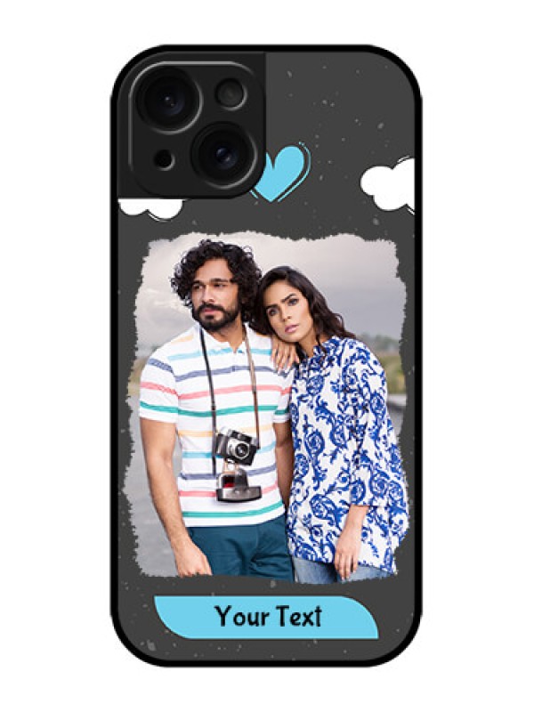 Custom iPhone 15 Custom Metal Phone CaseSplashes With Love Doodles Design