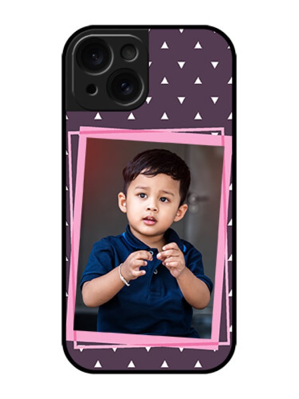 Custom iPhone 15 Custom Metal Phone CaseTriangle Pattern Dotted Design