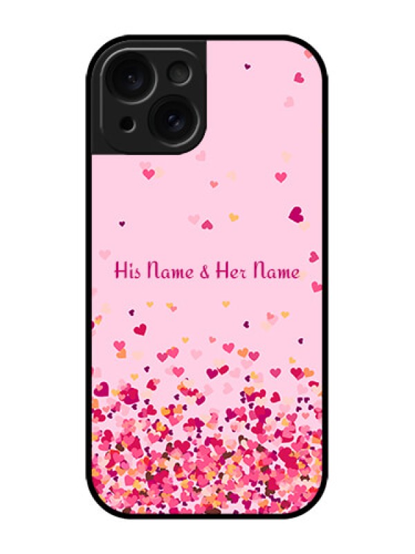 Custom iPhone 15 Custom Metal Phone CaseFloating Hearts Design