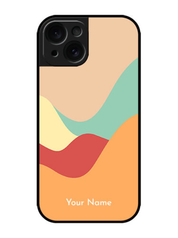 Custom iPhone 15 Custom Metal Phone CaseOcean Waves Multi - Colour Design