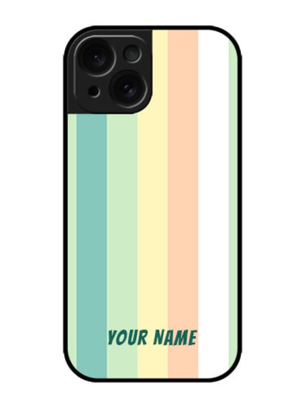 Custom iPhone 15 Custom Metal Phone CaseMulti - Colour Stripes Design