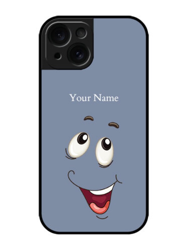 Custom iPhone 15 Custom Metal Phone CaseLaughing Cartoon Face Design