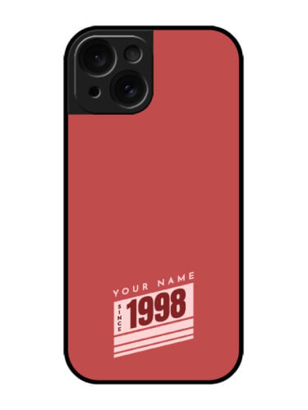 Custom iPhone 15 Custom Metal Phone CaseRed Custom Year Of Birth Design