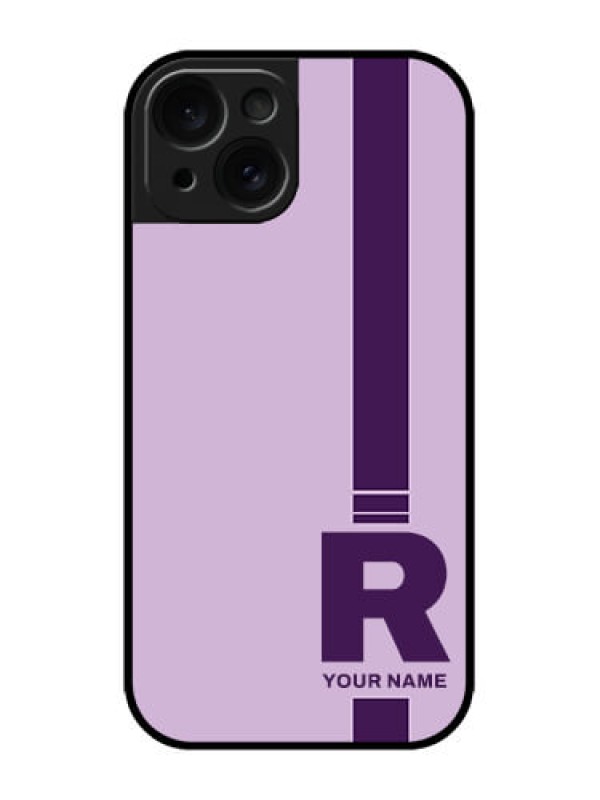 Custom iPhone 15 Custom Metal Phone CaseSimple Dual Tone Stripe With Name Design