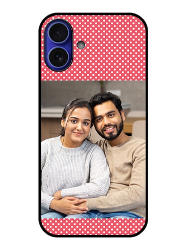 Custom iPhone 16 Plus Custom Metal Phone Case - White Dotted Design