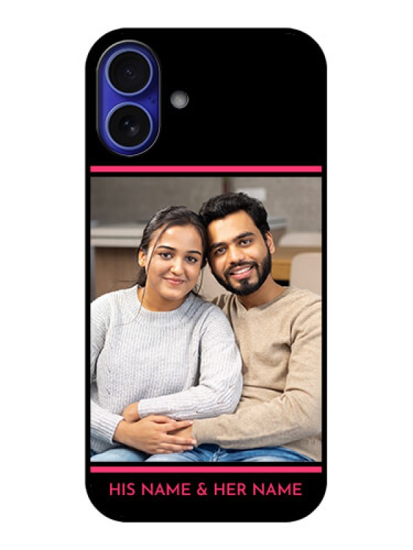 Custom iPhone 16 Plus Custom Metal Phone Case - With Add Text Design