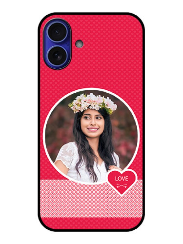 Custom iPhone 16 Plus Custom Metal Phone Case - Pink Color Pattern Design