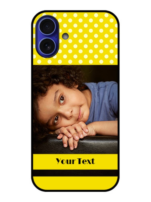 Custom iPhone 16 Plus Custom Metal Phone Case - Bright Yellow Case Design