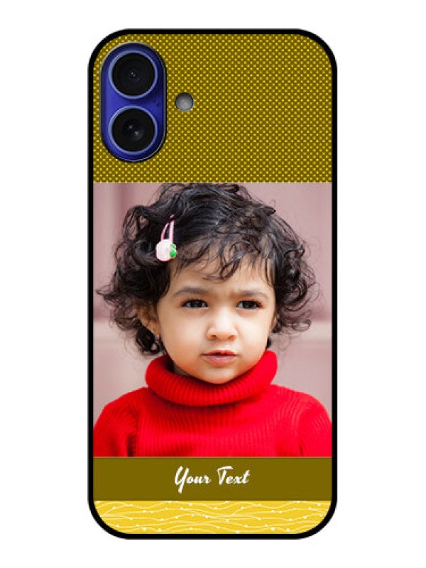 Custom iPhone 16 Plus Custom Metal Phone Case - Simple Green Color Design