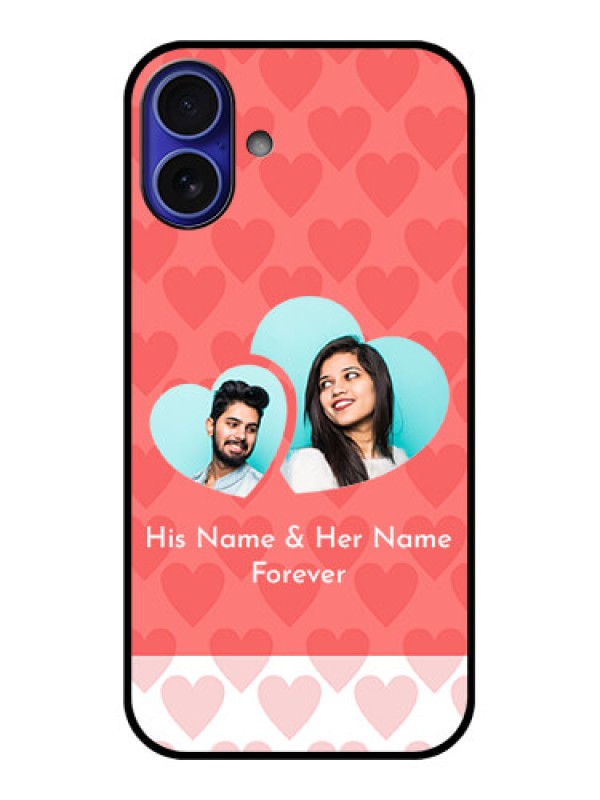 Custom iPhone 16 Plus Custom Metal Phone Case - Couple Pic Upload Design