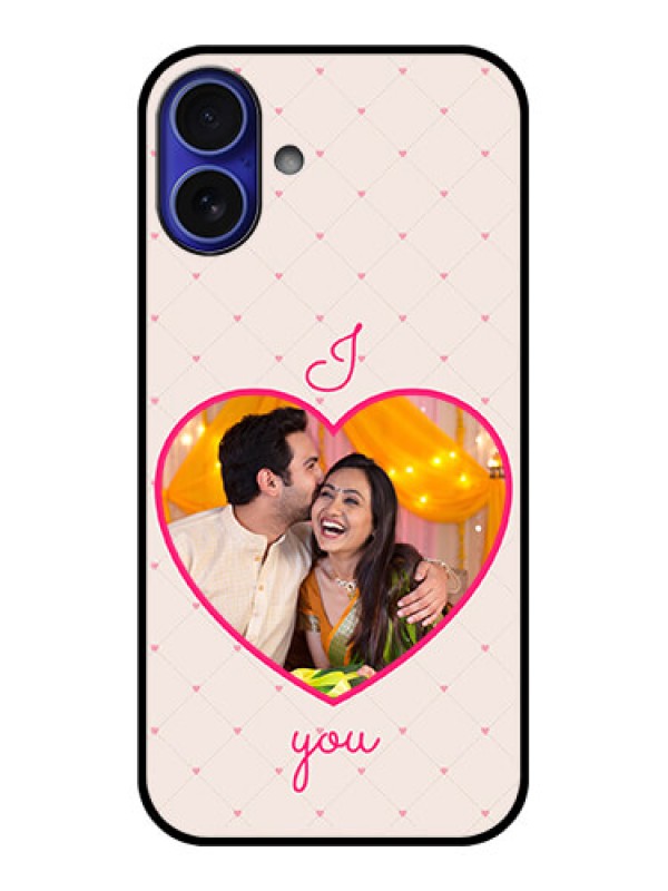 Custom iPhone 16 Plus Custom Metal Phone Case - Heart Shape Design
