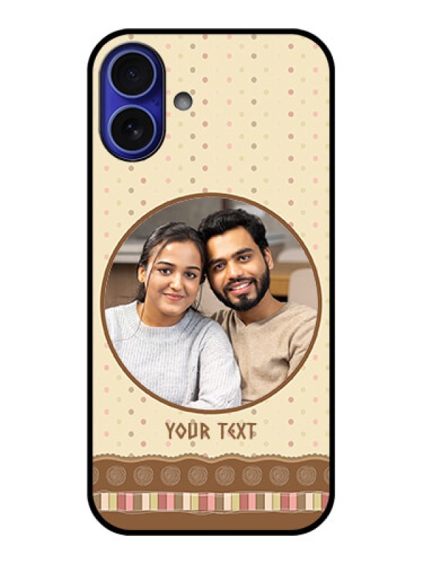 Custom iPhone 16 Plus Custom Metal Phone Case - Brown Dotted Mobile Case Design