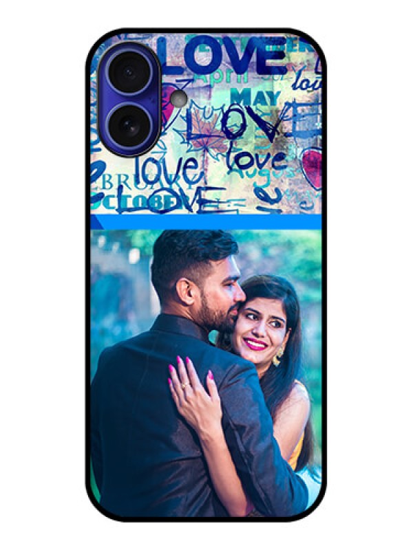 Custom iPhone 16 Plus Custom Metal Phone Case - Colorful Love Design