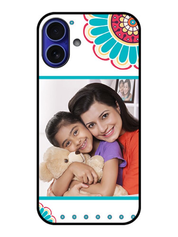 Custom iPhone 16 Plus Custom Metal Phone Case - Flower Design