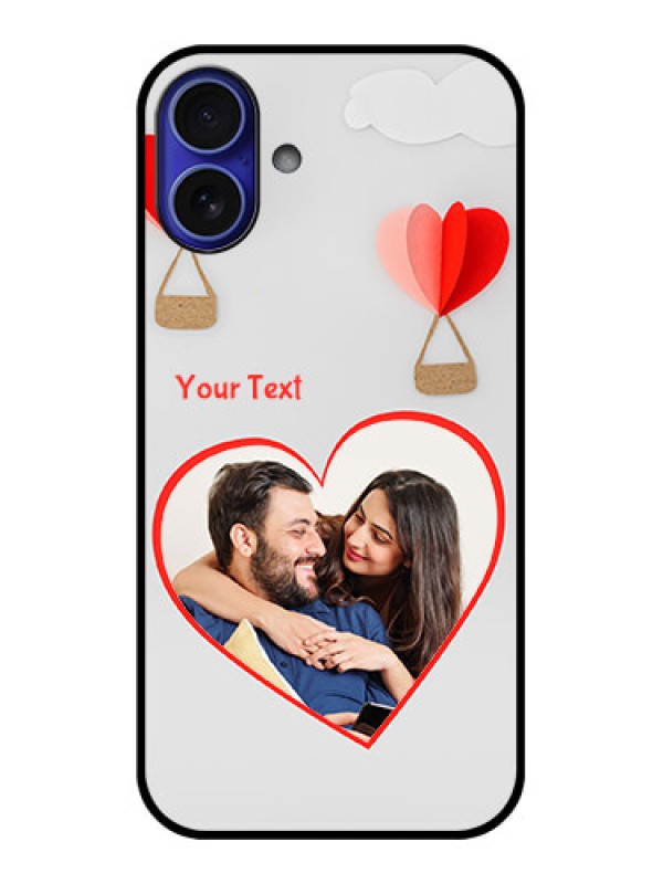 Custom iPhone 16 Plus Custom Metal Phone Case - Parachute Love Design