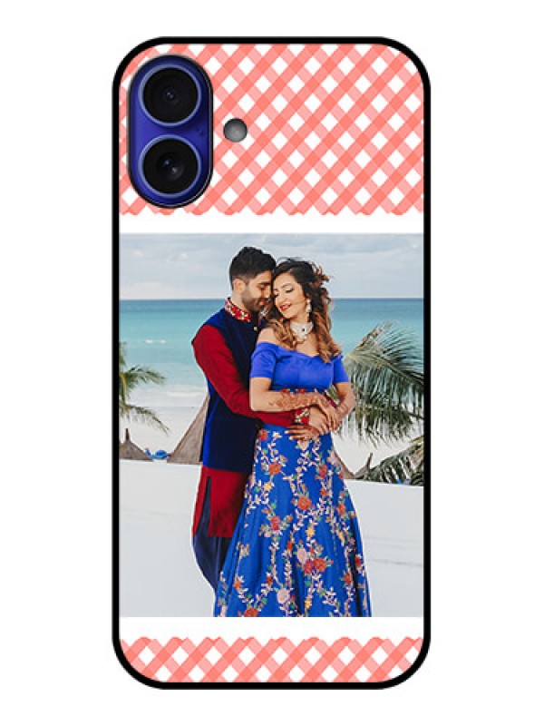 Custom iPhone 16 Plus Custom Metal Phone Case - Pink Pattern Design