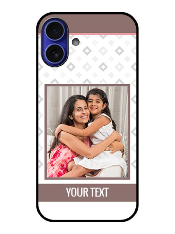 Custom iPhone 16 Plus Custom Metal Phone Case - Simple Diamond Design