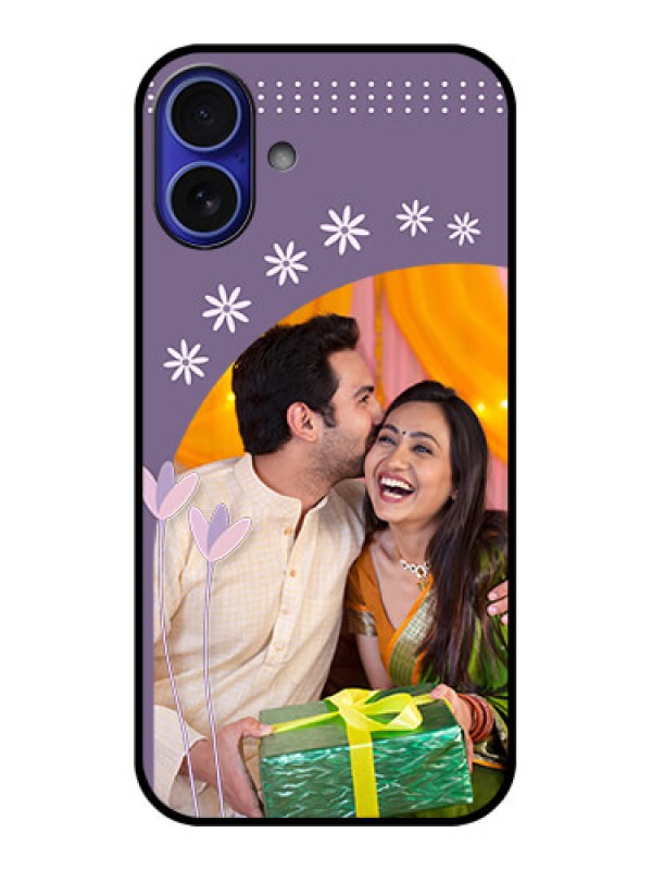 Custom iPhone 16 Plus Custom Metal Phone Case - Lavender Flowers Design