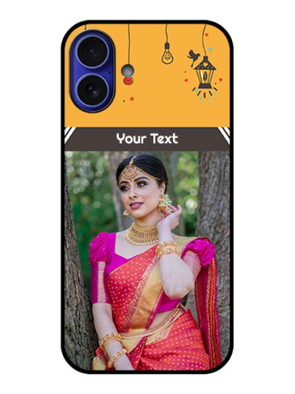 Custom iPhone 16 Plus Custom Metal Phone Case - With Family Picture And Icons