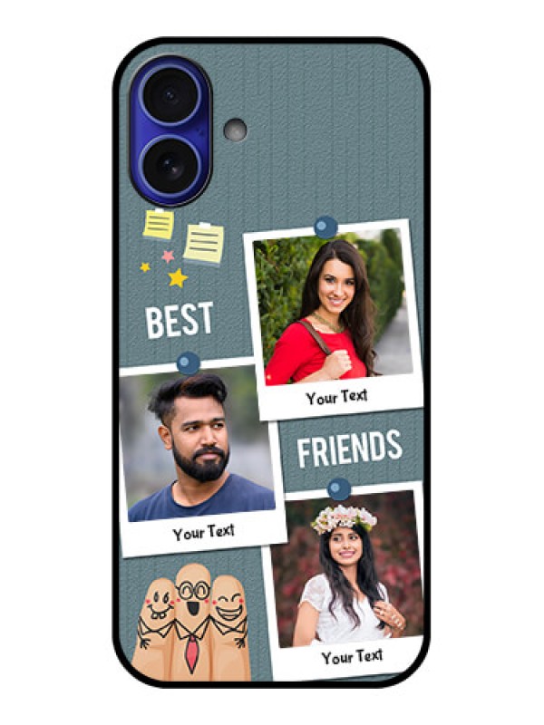 Custom iPhone 16 Plus Custom Metal Phone Case - Sticky Frames And Friendship Design
