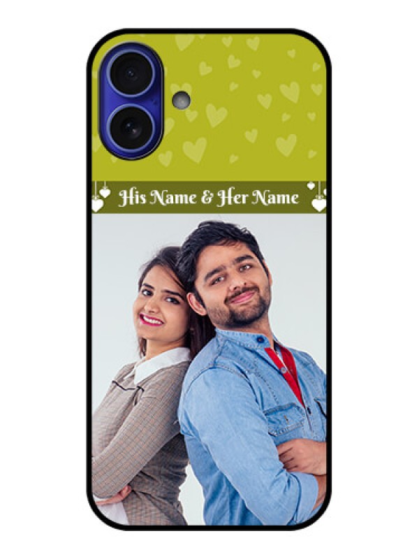Custom iPhone 16 Plus Custom Metal Phone Case - You and Me Heart Design