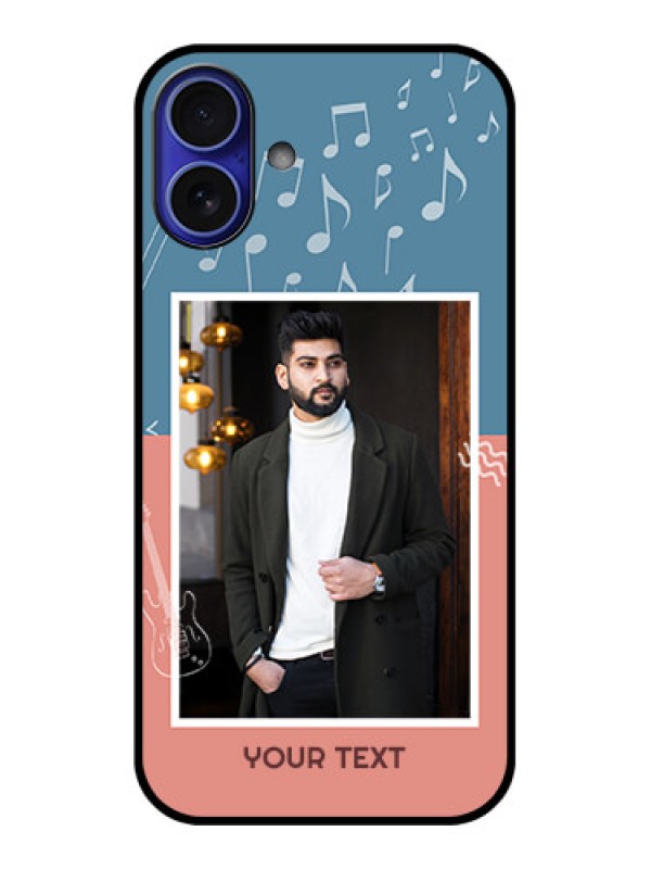 Custom iPhone 16 Plus Custom Metal Phone Case - With Color Musical Note Design