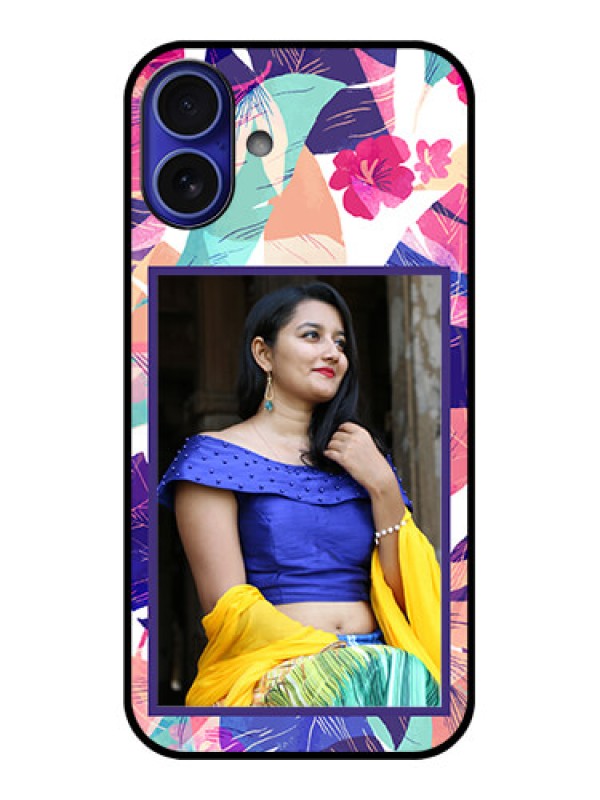 Custom iPhone 16 Plus Custom Metal Phone Case - Abstract Floral Design