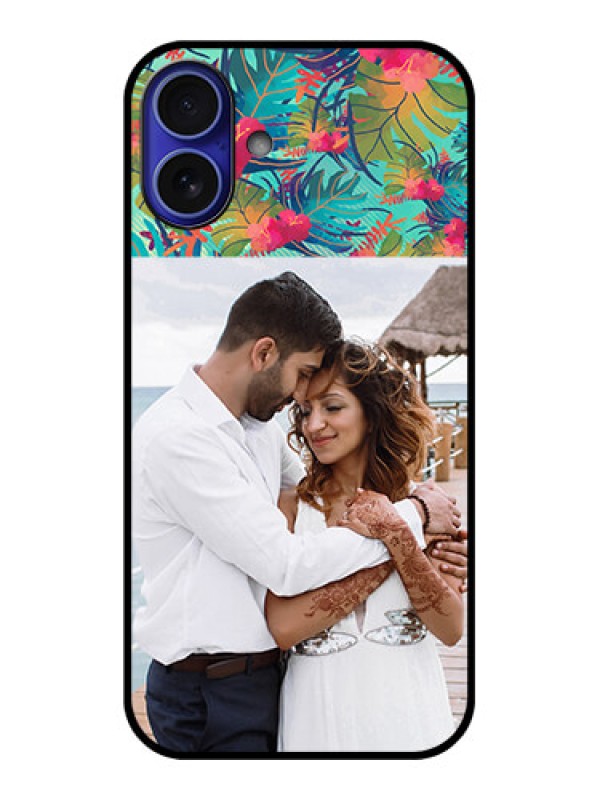 Custom iPhone 16 Plus Custom Metal Phone Case - Watercolor Floral Design